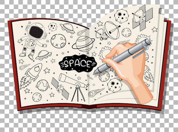 Vector hand drawn doodle of space icon