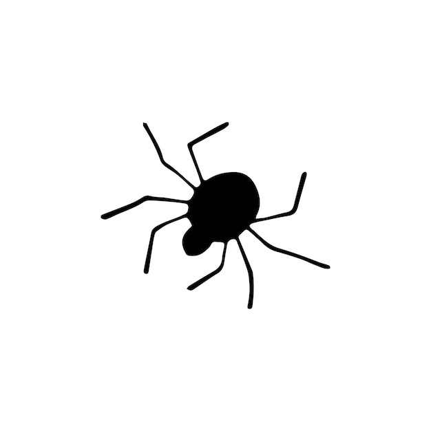 Hand drawn doodle spider Vector scary spider for Halloween Outline