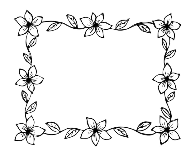 Vector hand drawn doodle style frame