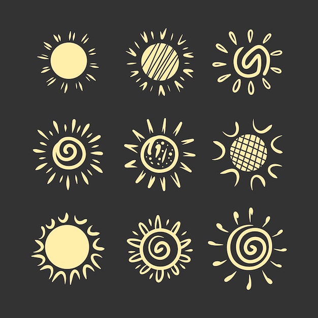 Hand drawn doodle sun Design element vector illustration