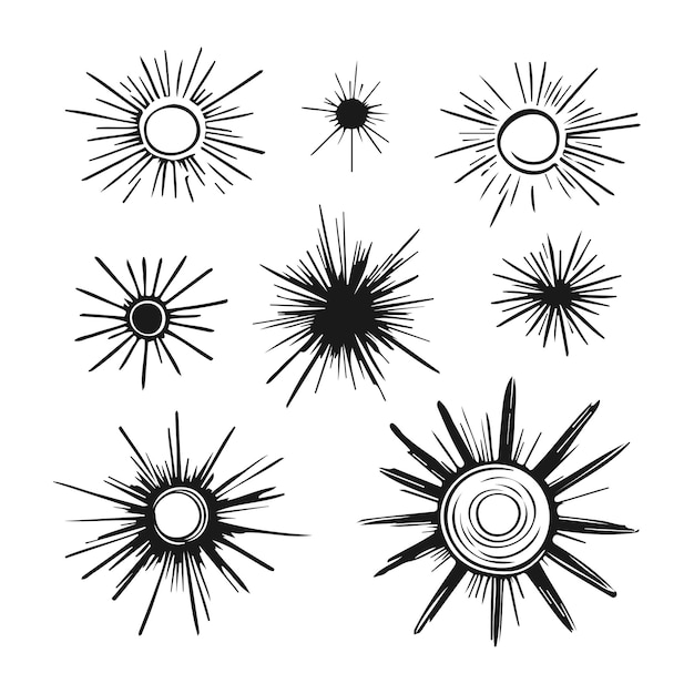 Hand drawn doodle sun Design element vector illustration