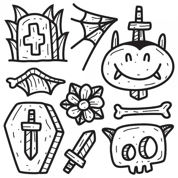 Hand drawn doodle tattoo designs