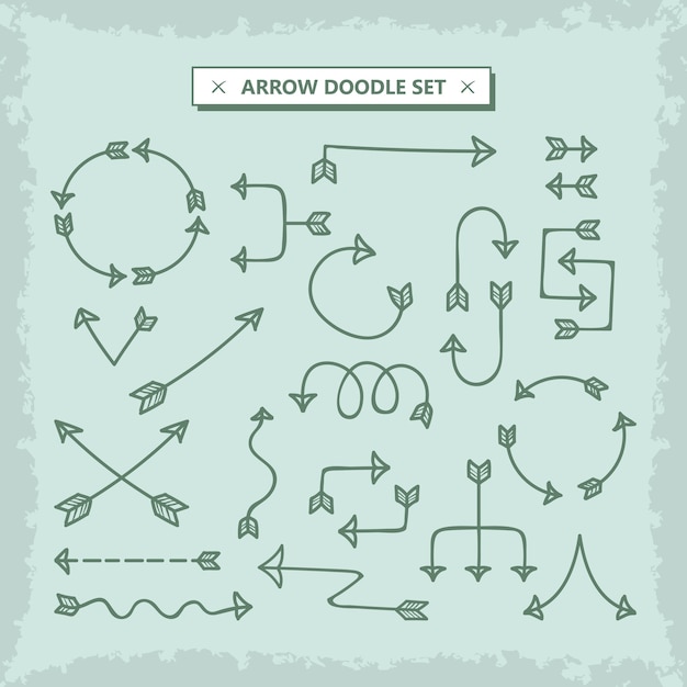 Vector hand drawn doodle vector arrows set