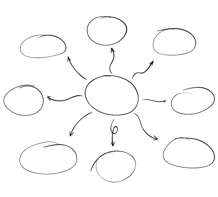 Vector hand drawn doodle vector circle elements with arrows for infographic