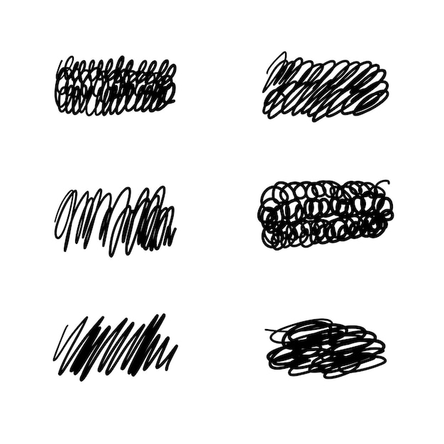 Hand drawn doodles collection of abstract doodle frames isolated on white background