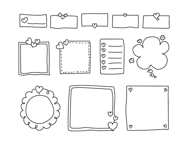 hand drawn doodles frames illustrated vectors