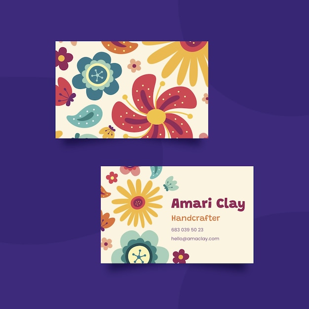 Vector hand drawn double-side business card