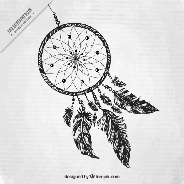 Hand drawn dream catcher background 