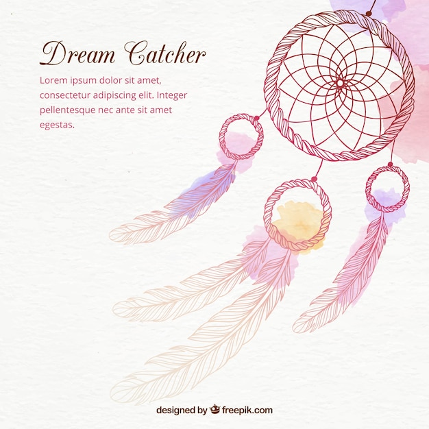 Disegnata a mano dreamcatcher sfondo effetto acquerello