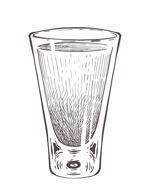 Vector hand drawn drink glass vector