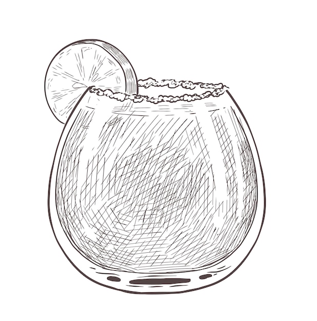 Vector hand drawn drink glass vector