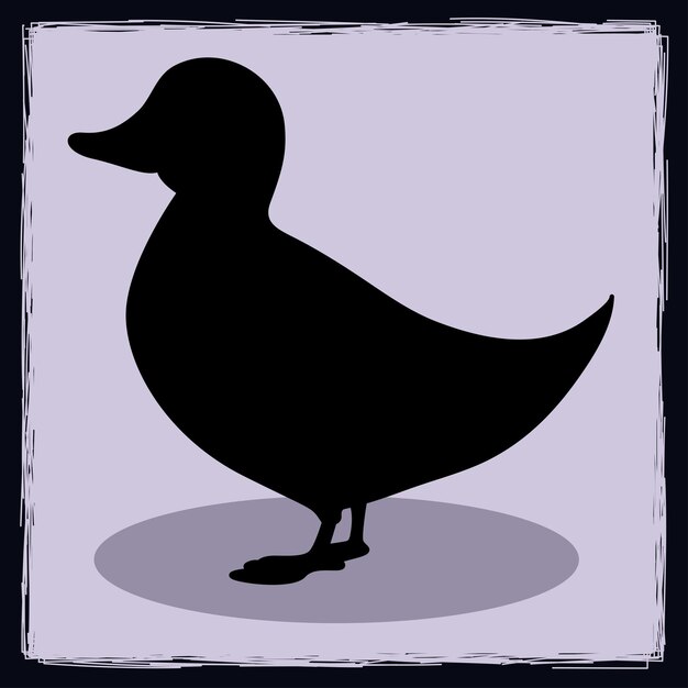 Vector hand drawn duck silhouette illustration