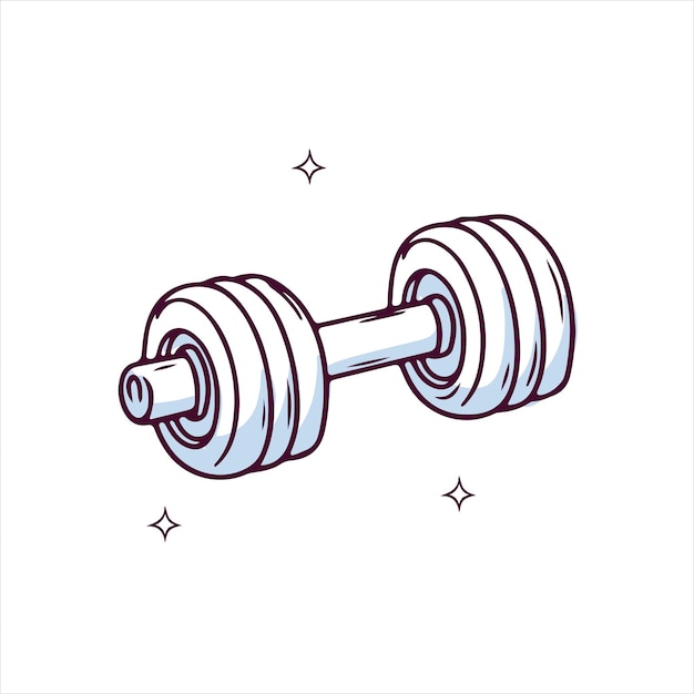 Hand drawn dumbbell Doodle Sketch Vector Illustration