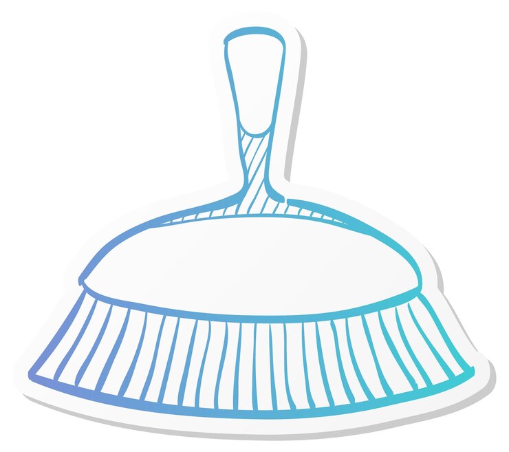 Vector hand-drawn dustpan brush icon