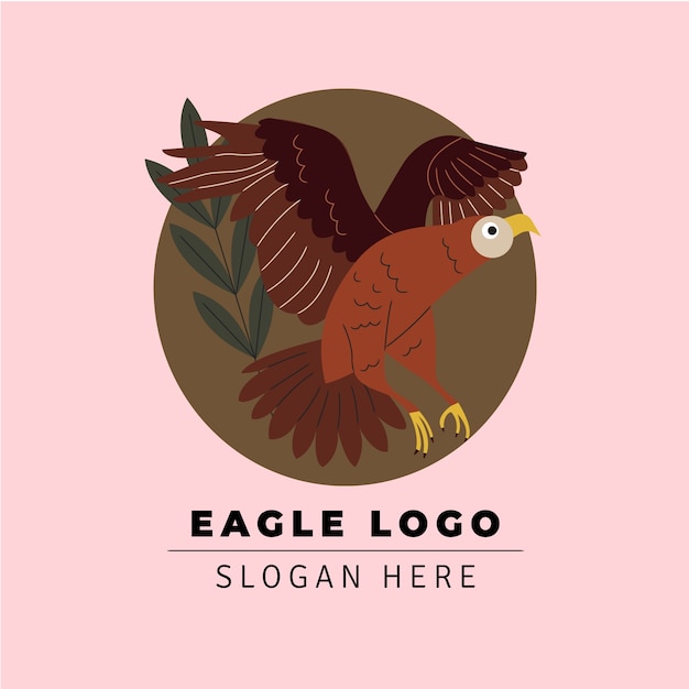 Vector hand drawn eagle logo template