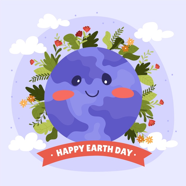 Hand drawn earth day illustration