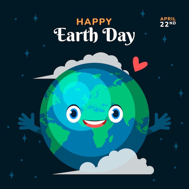 Hand drawn earth day illustration