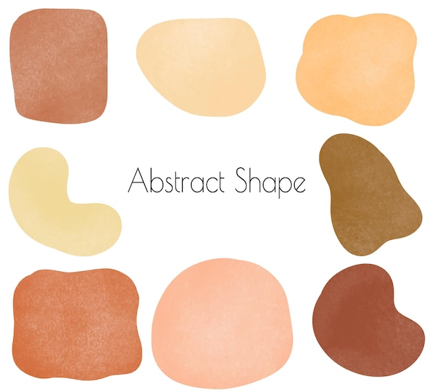 Vector hand drawn earth tones color pencil style abstract shape