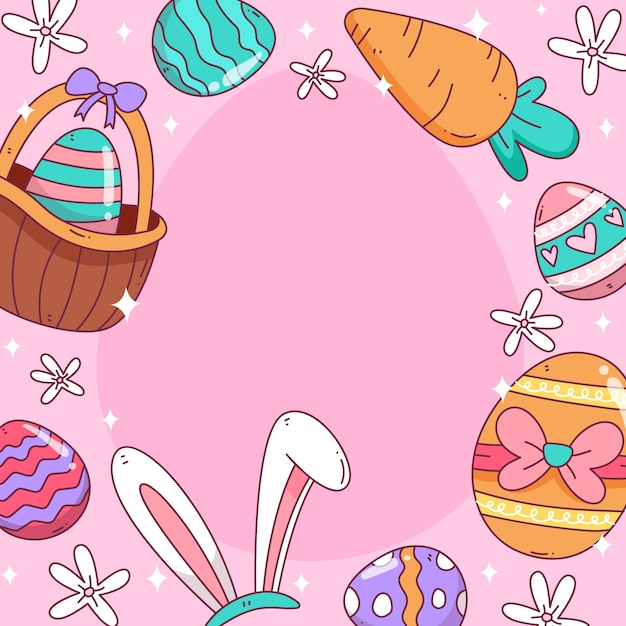 Vector hand drawn easter background