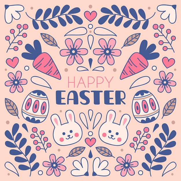 Vector hand drawn easter celebration illustration