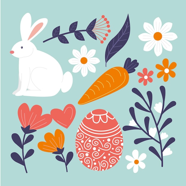 Vector hand drawn easter element collection