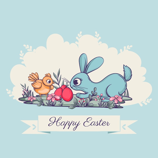 Vector hand drawn easter illustration