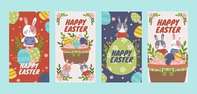 Hand drawn easter instagram stories collection