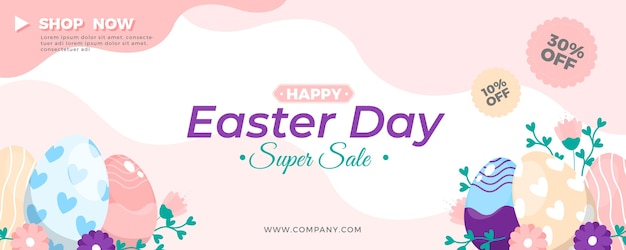 Hand drawn easter sale banner