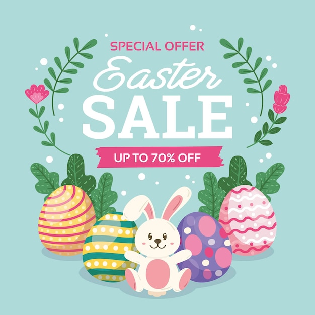 Vector hand drawn easter sale illustration