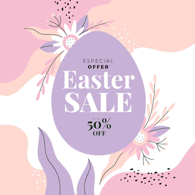 Hand drawn easter sale illustration