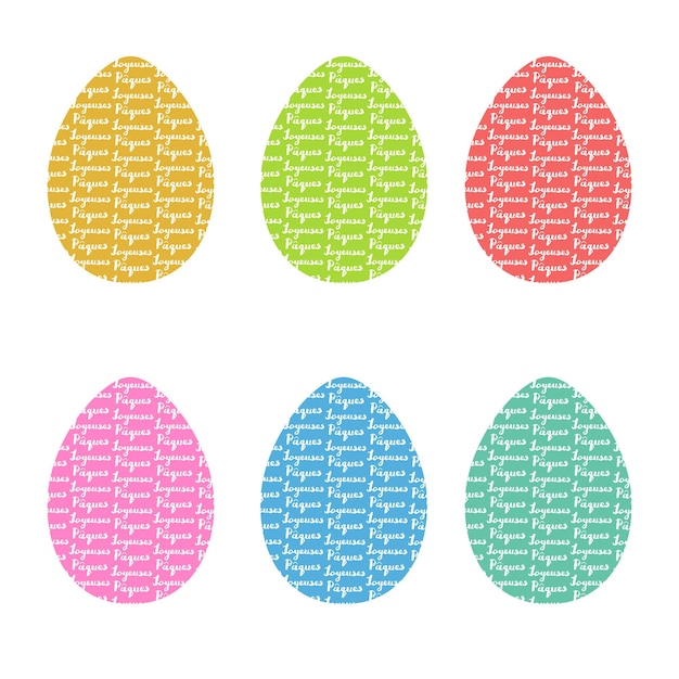 Vector hand drawn eggs with hand drawn lettering