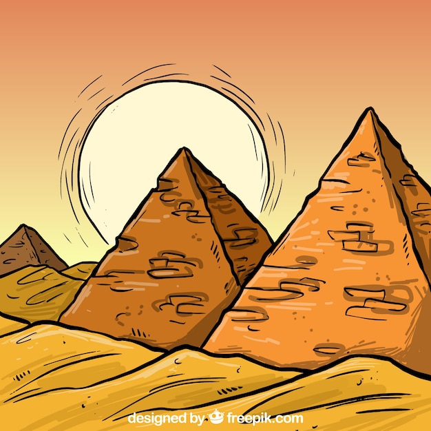 Hand drawn egypt pyramids