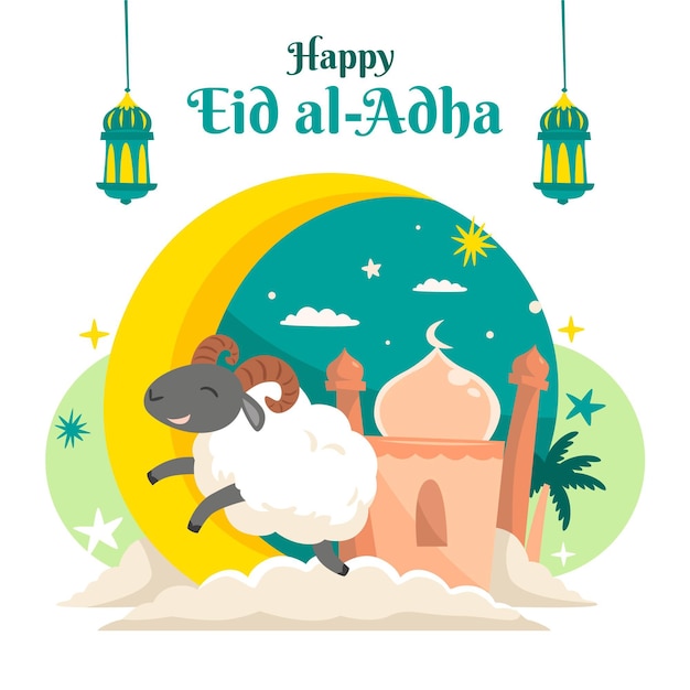 손으로 그린 eid al-adha 그림