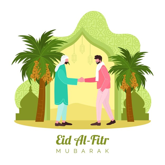 Illustrazione disegnata a mano di eid al-fitr