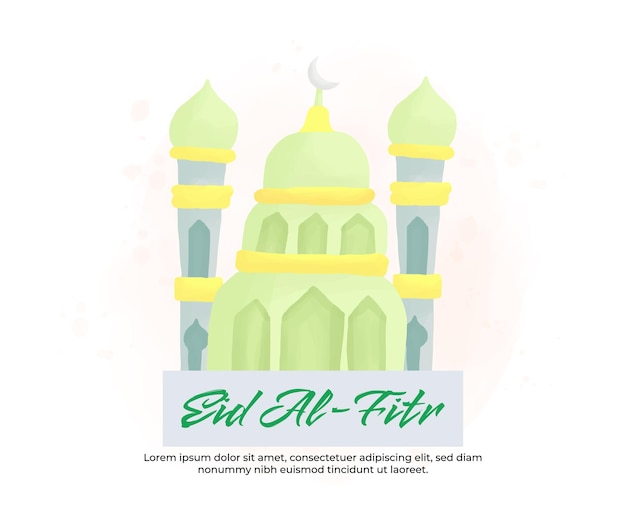 Hand drawn eid al fitr illustration