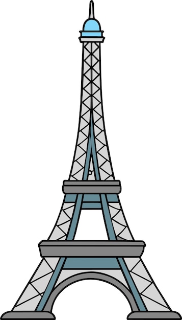 Vettore illustrazione vettoriale della torre eiffel disegnata a mano