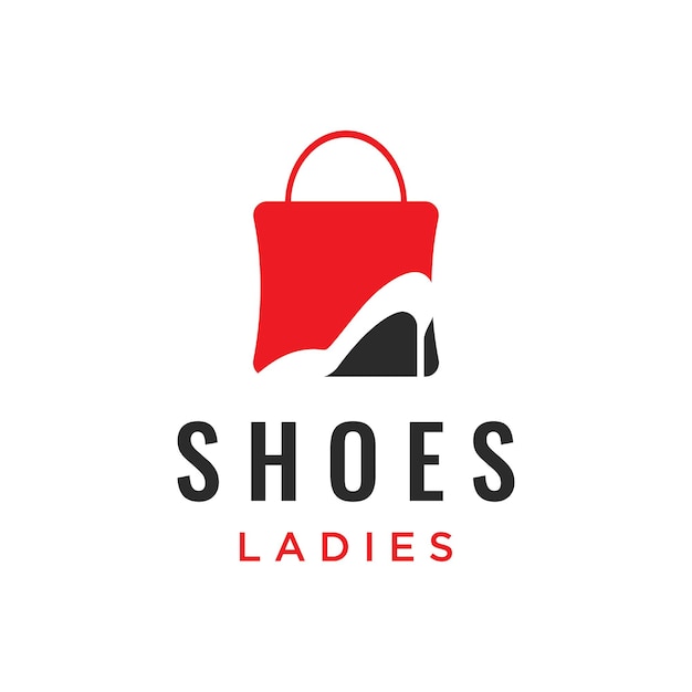 Scarpe da donna creative con tacco alto elegante e di lusso disegnate a mano design creativo del logo modello per la bellezza della moda del negozio di scarpe da donna d'affari
