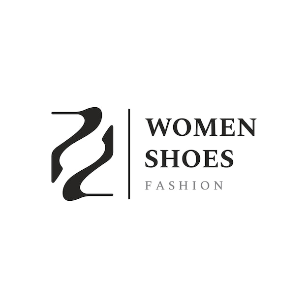 손으로 그린 우아하고 고급스러운 하이힐 크리 에이 티브 여성 신발 크리 에이 티브 로고 디자인 비즈니스 여성 신발 가게 패션 뷰티 템플릿