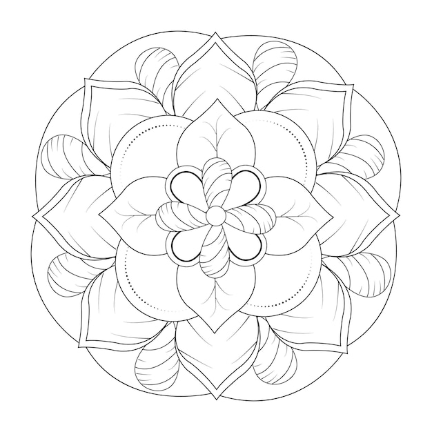 Vector hand drawn element black and white mandala vector illustrationvector illustrationgraphic design