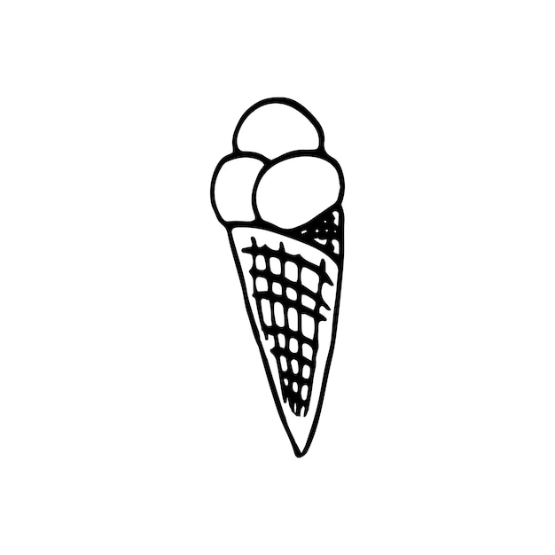 Hand drawn element ice cream for greeting cards posters recipe culinary design