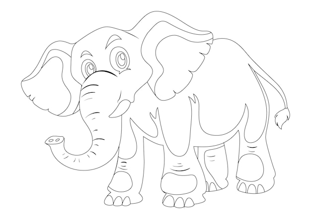 Hand drawn elephant illustration outline