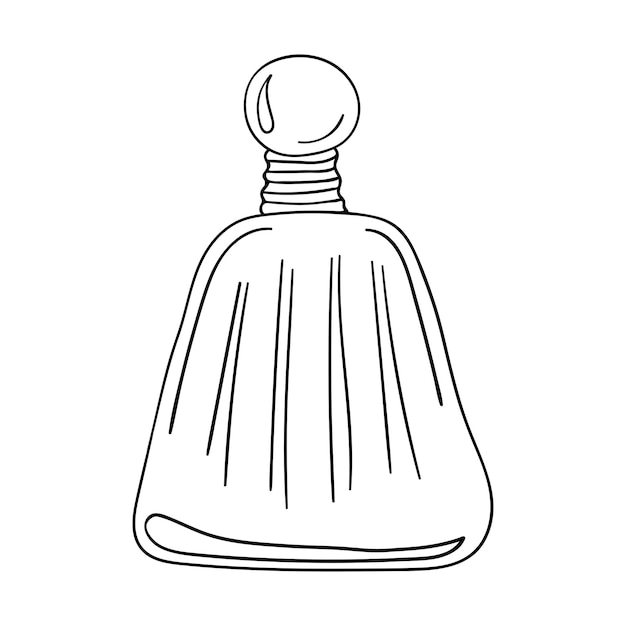 Hand drawn empty glass perfume bottle