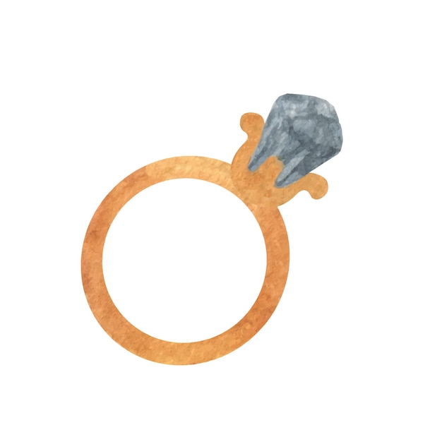 ベクトル 手描きの婚約指輪水彩のお祝いクリップアート