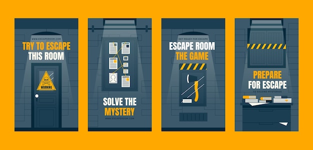 Hand drawn escape room instagram stories