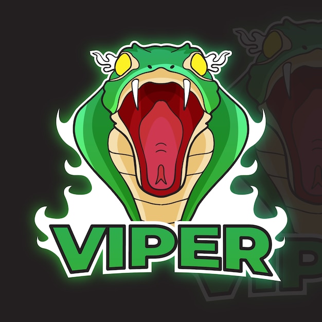 Vector hand drawn esport snake  logo