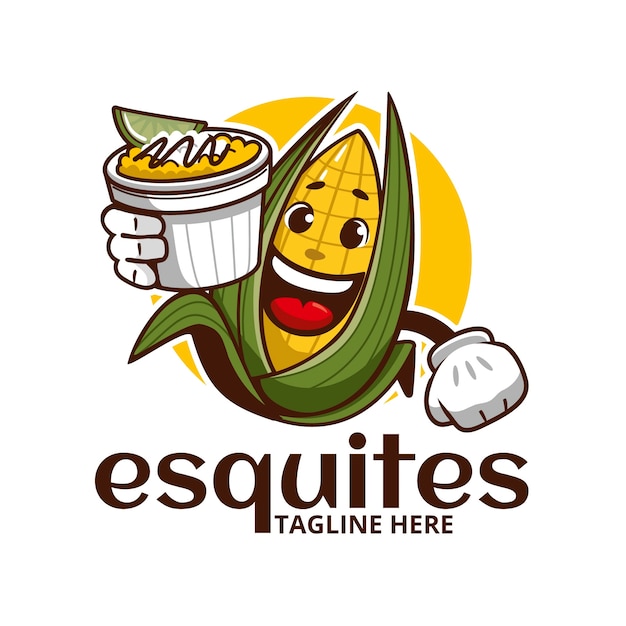 손으로 그린 esquites 로고 템플릿