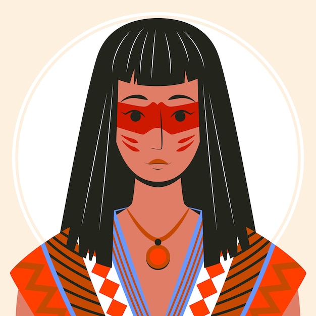 Vector hand drawn ethnic beauty illustration