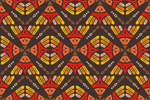 Hand drawn Ethnic seamless pattern colorful style