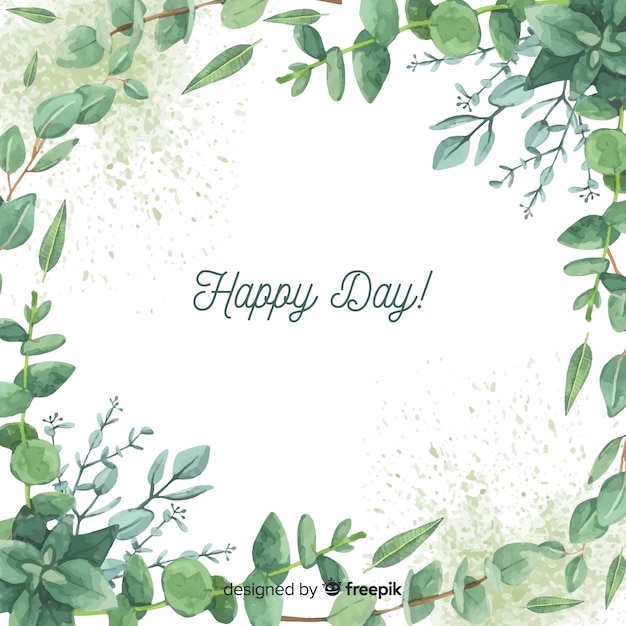 Hand drawn eucalyptus branches background