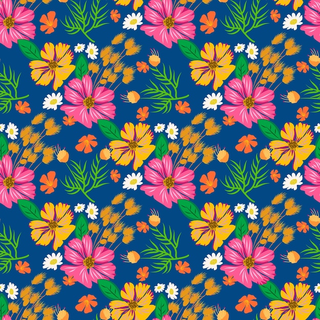 Vector hand drawn_exotic_floral_pattern_design